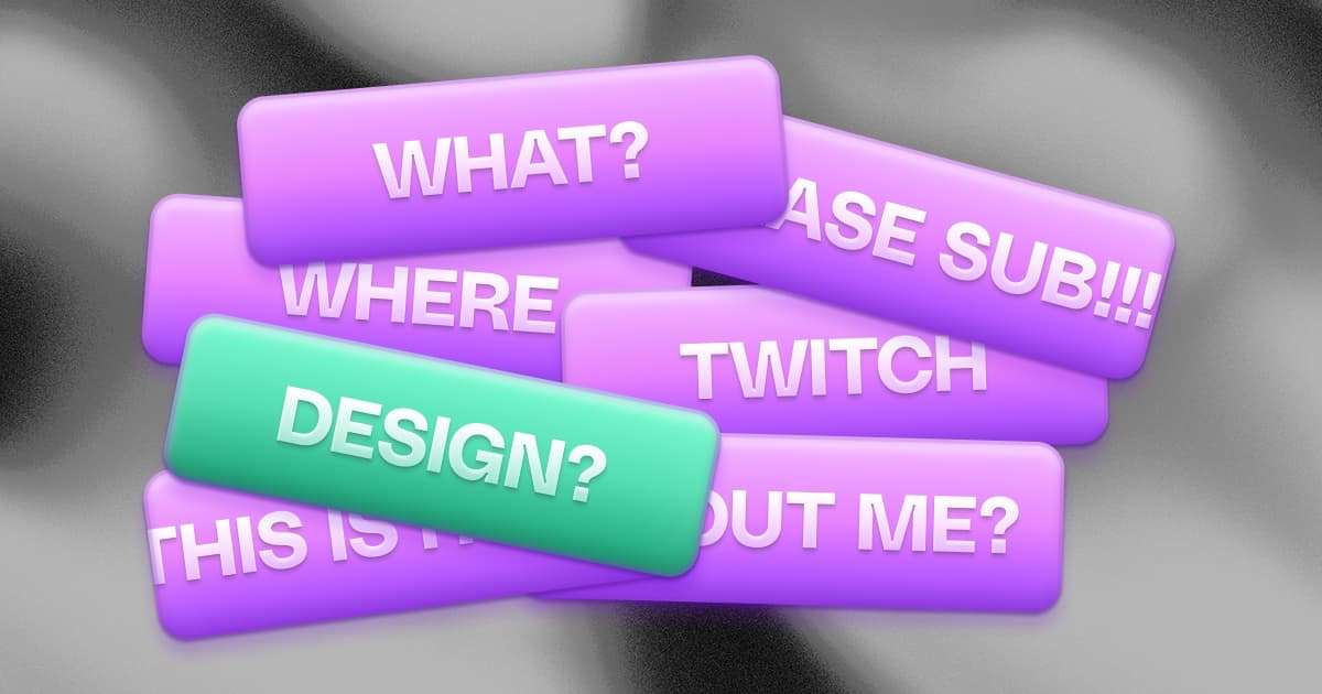 A row of branded Twitch panels under a streamer's player