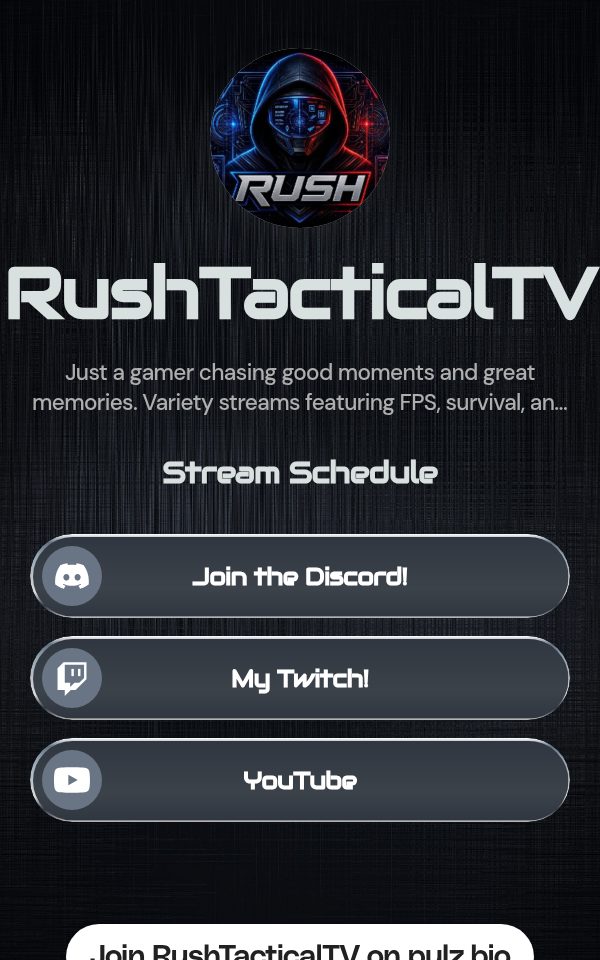 RushTacticalTV's pulz.bio page