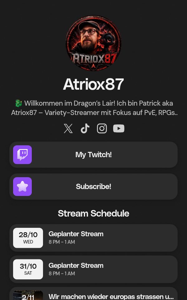 Atriox87's pulz.bio page