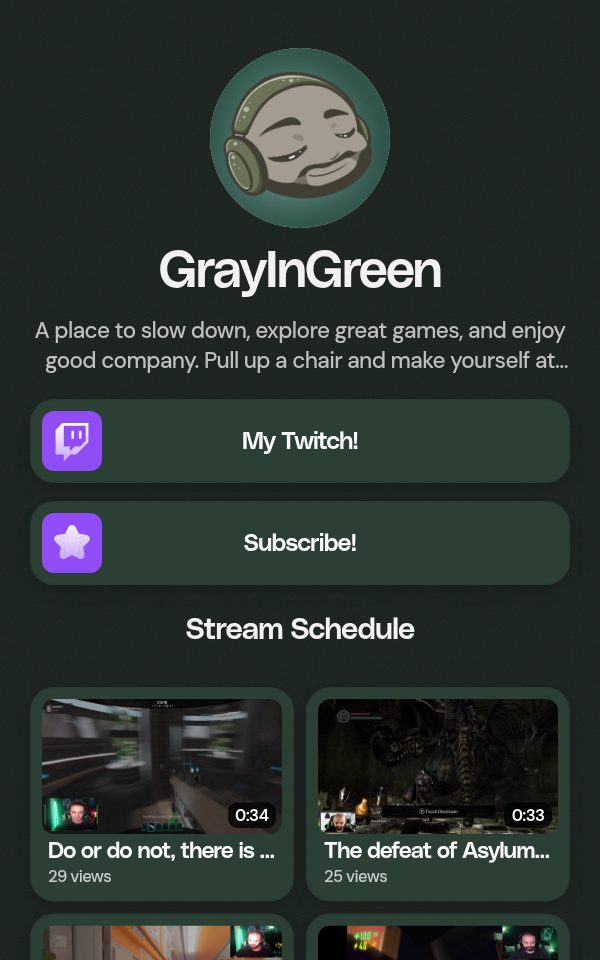 GrayInGreen's pulz.bio page