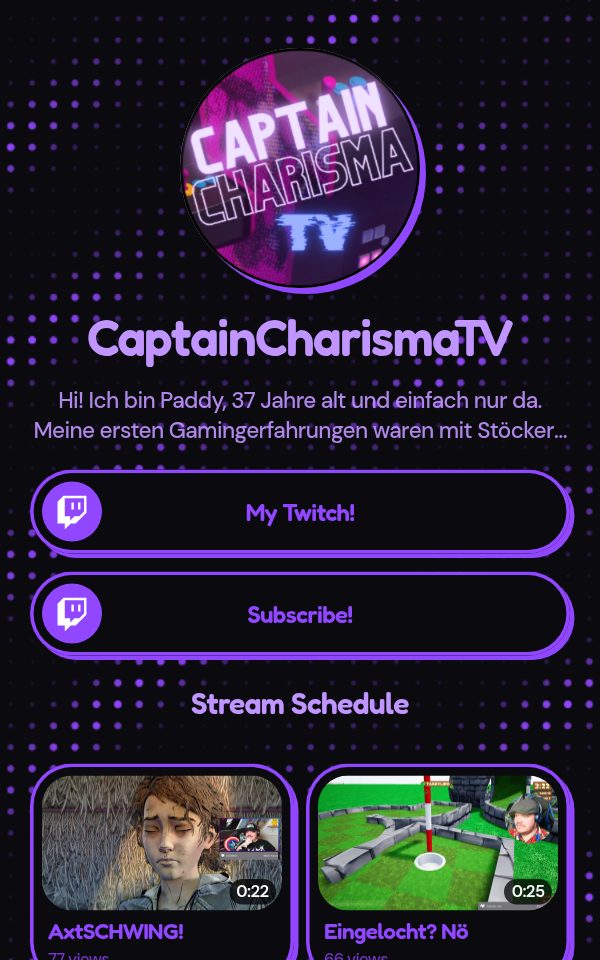 CaptainCharismaTV's pulz.bio page