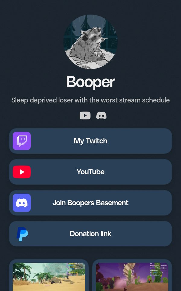 Booper's pulz.bio page