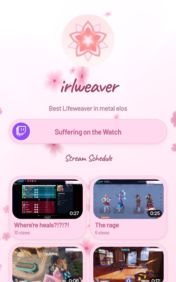 irlweaver's pulz.bio page