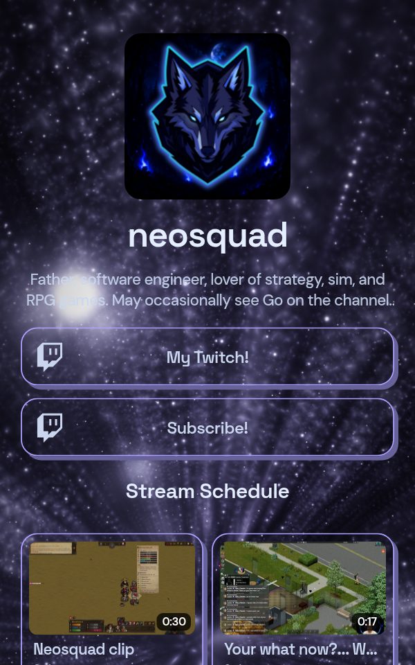 neosquad's pulz.bio page