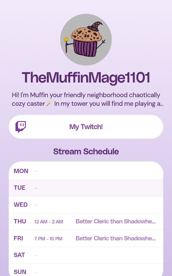 TheMuffinMage1101's pulz.bio page