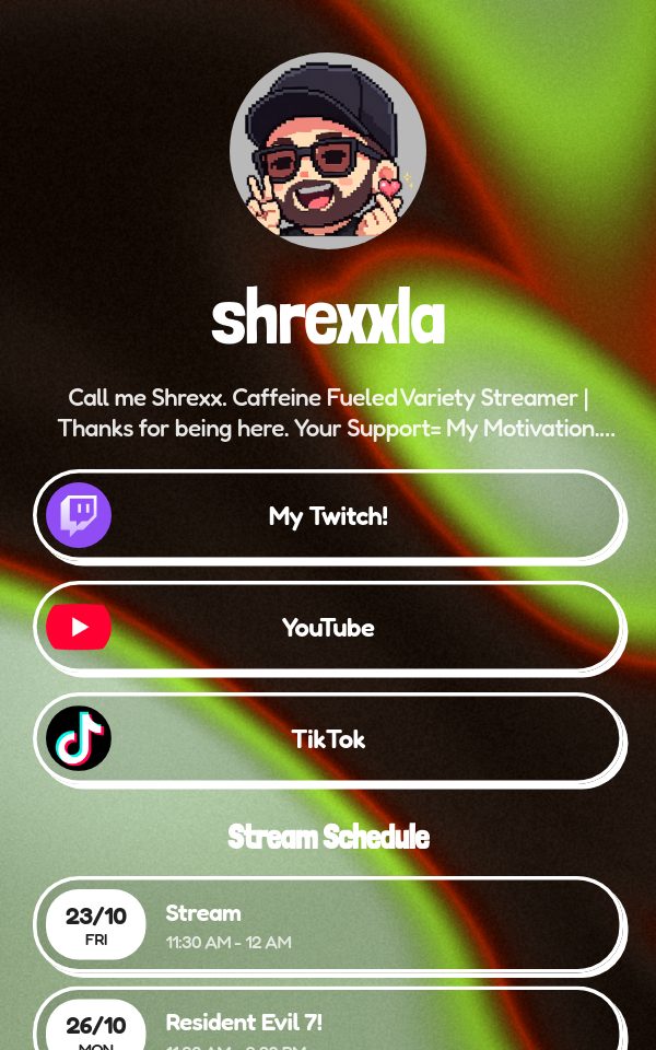 shrexxla's pulz.bio page