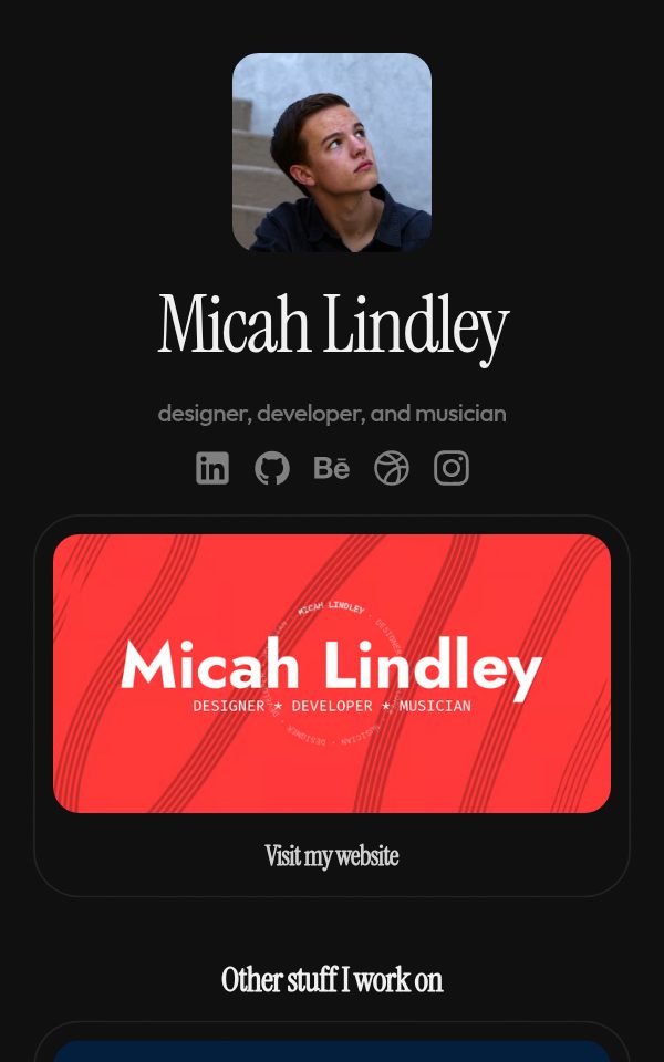 Micah Lindley's pulz.bio page