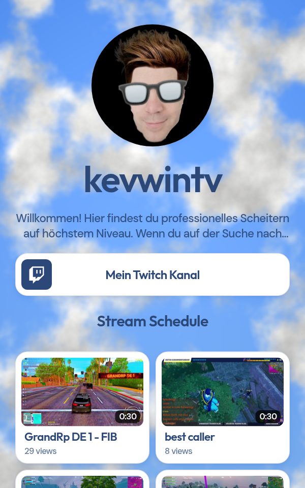 kevwintv's pulz.bio page