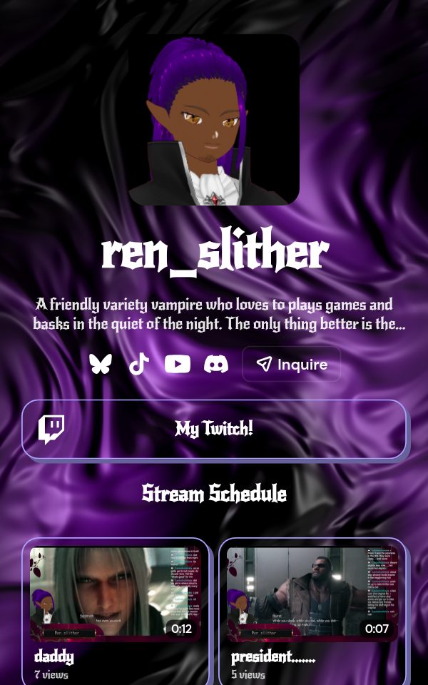 ren_slither's pulz.bio page