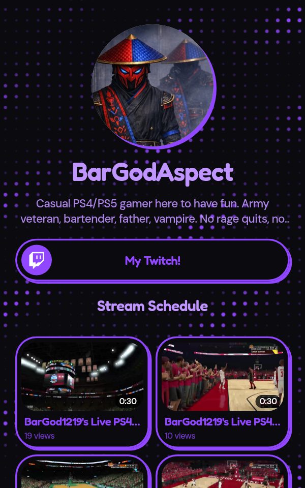 BarGodAspect's pulz.bio page