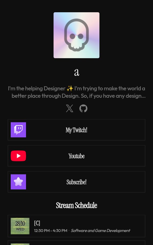 a's pulz.bio page