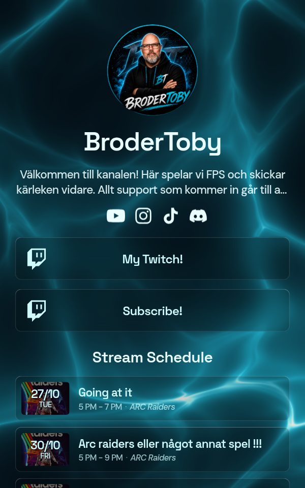 BroderToby's pulz.bio page